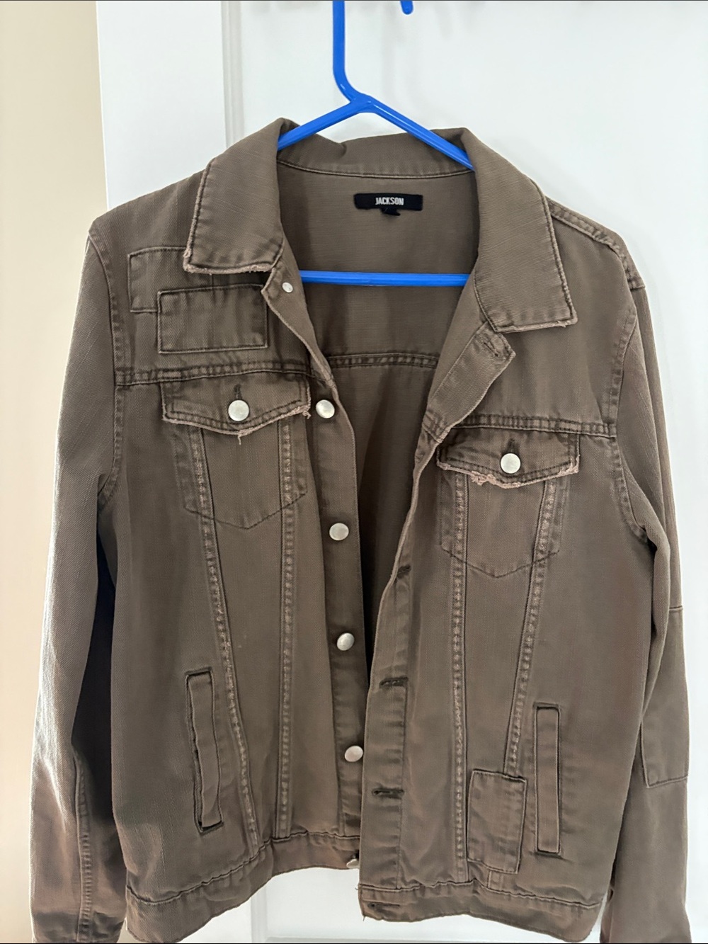 JACKSON Olive Green  Cotton Utility Jean Jacket